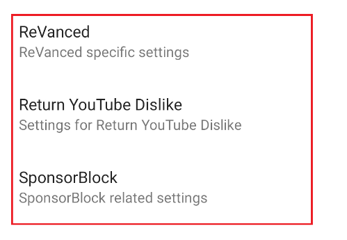 유튜브 설정 - ReVanced , Return Youtube Dislike , SponsorBlock