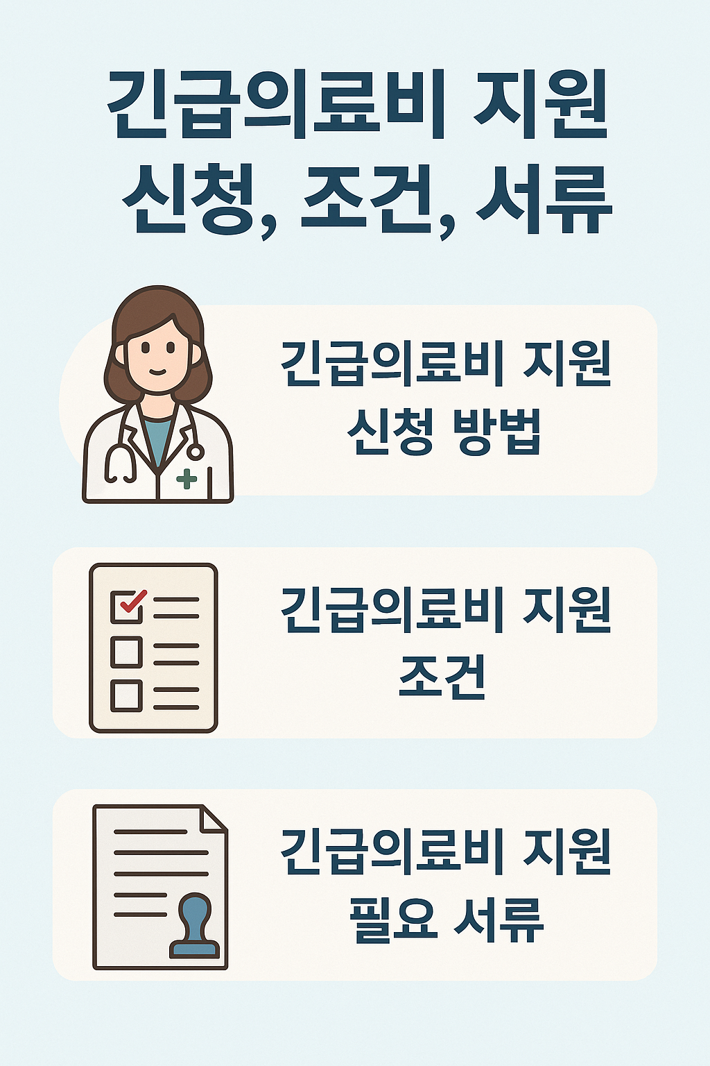긴급의료비 지원 신청, 조건 , 서류