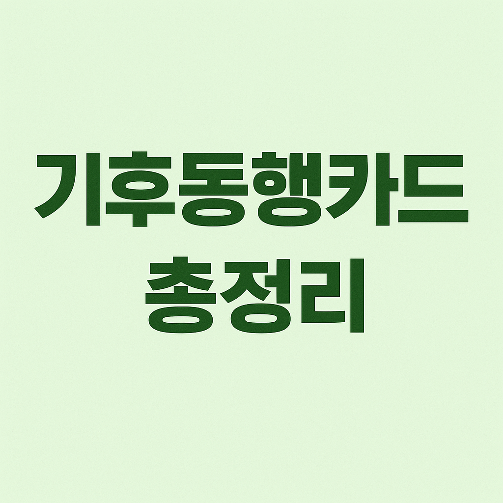기후동행카드 총정리