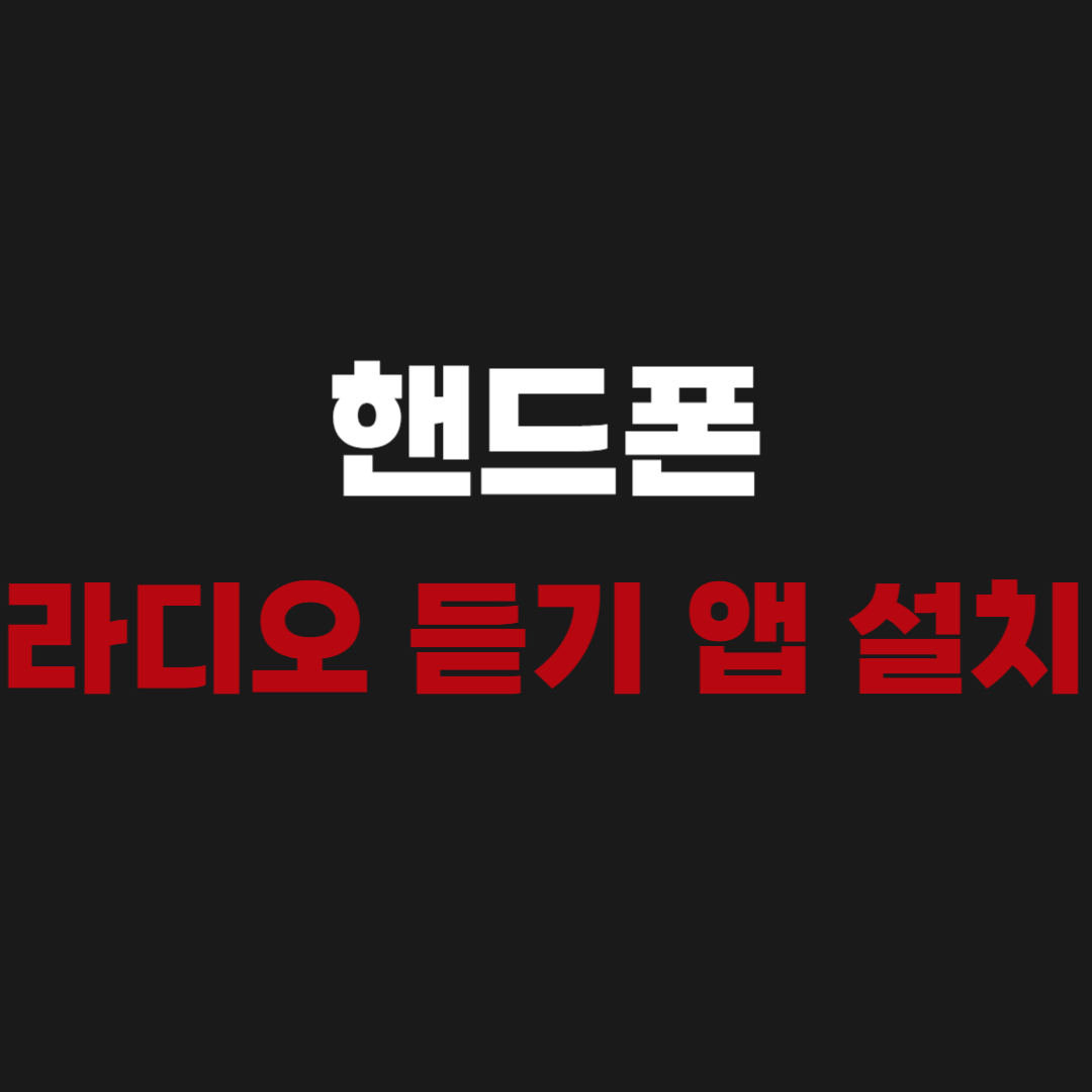 핸드폰 라디오 듣기 앱 설치