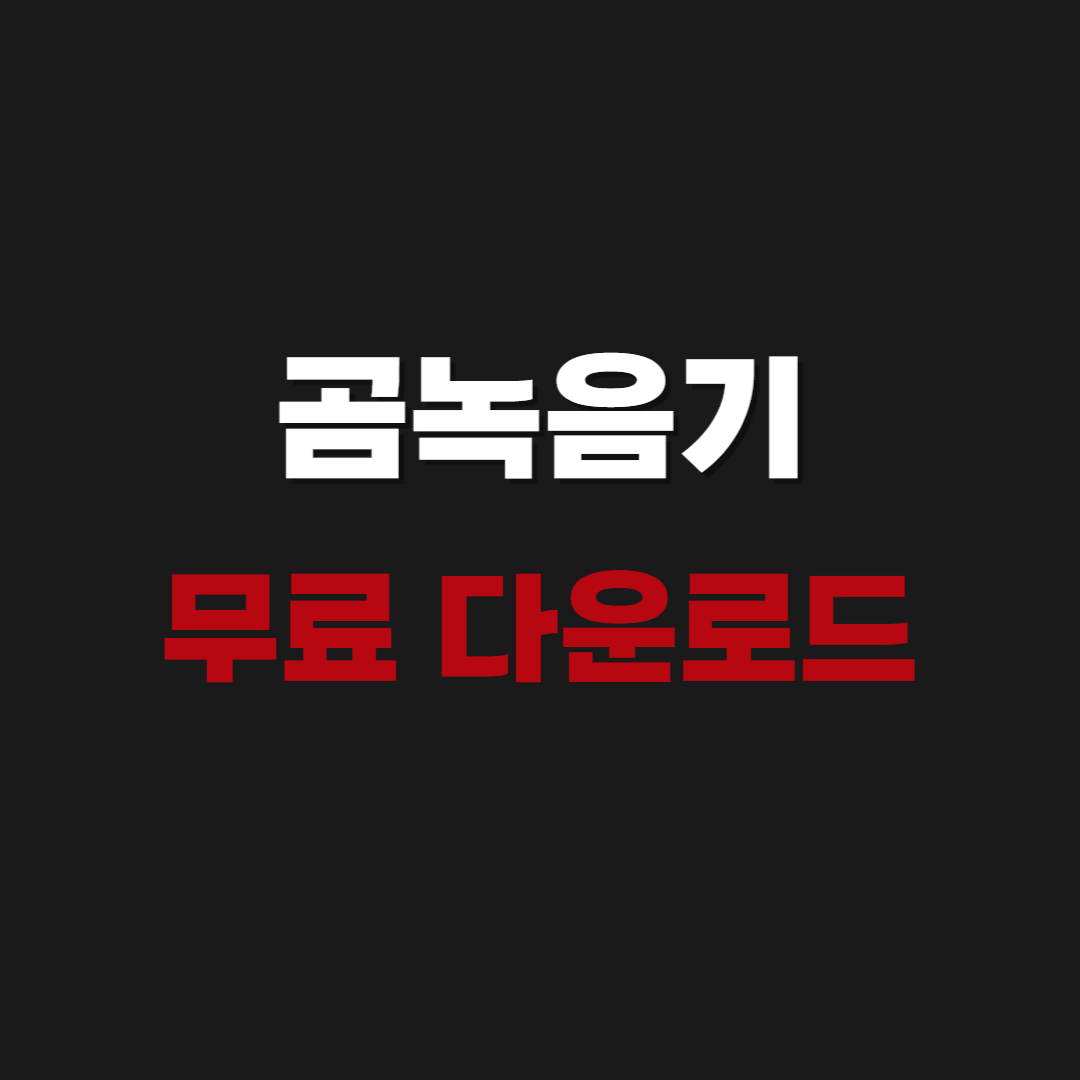 2026 곰녹음기 무료 다운로드