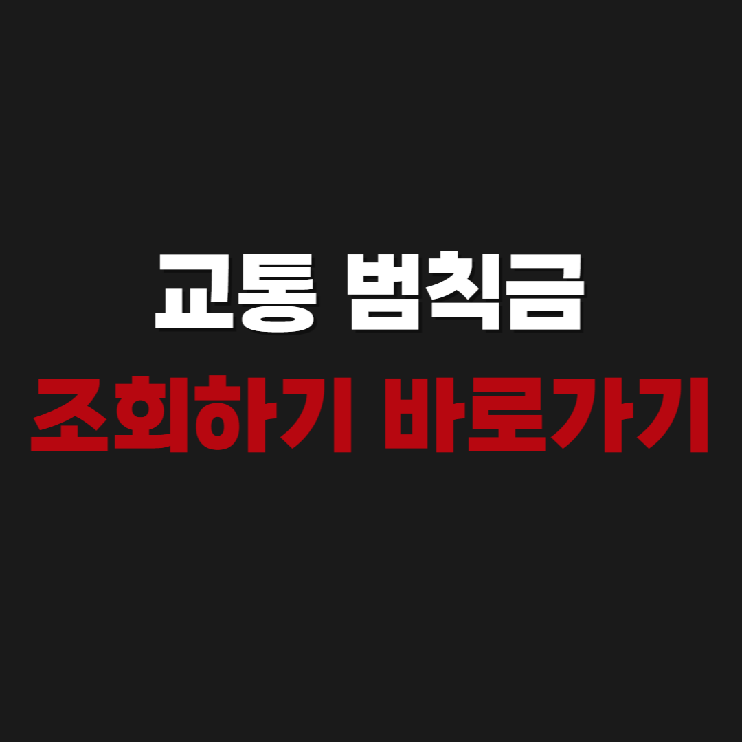 2026 교통 범칙금 조회하기 바로가기 다운로드