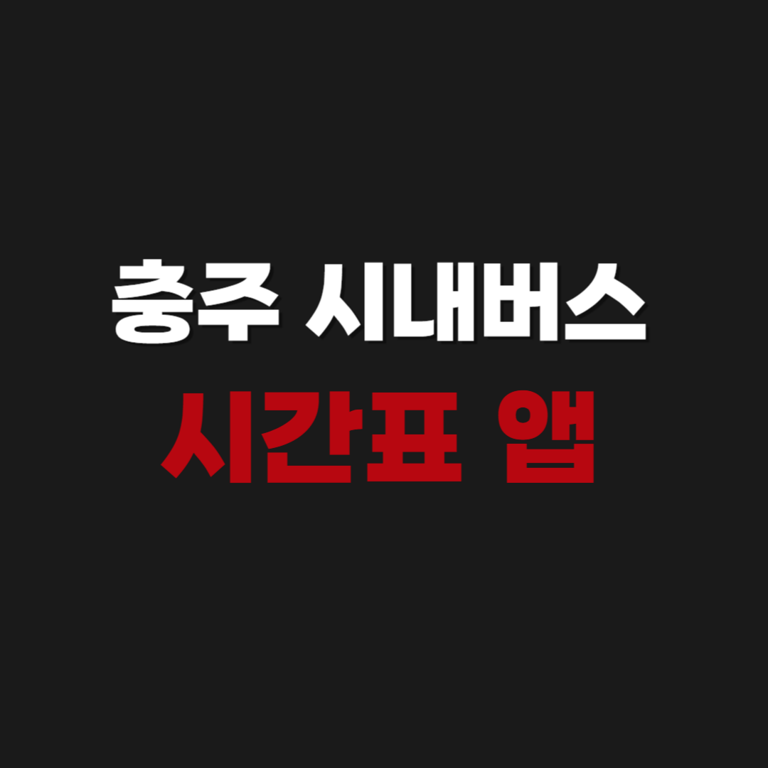 충주 시내버스 시간표 앱 & 환승 요금 정리