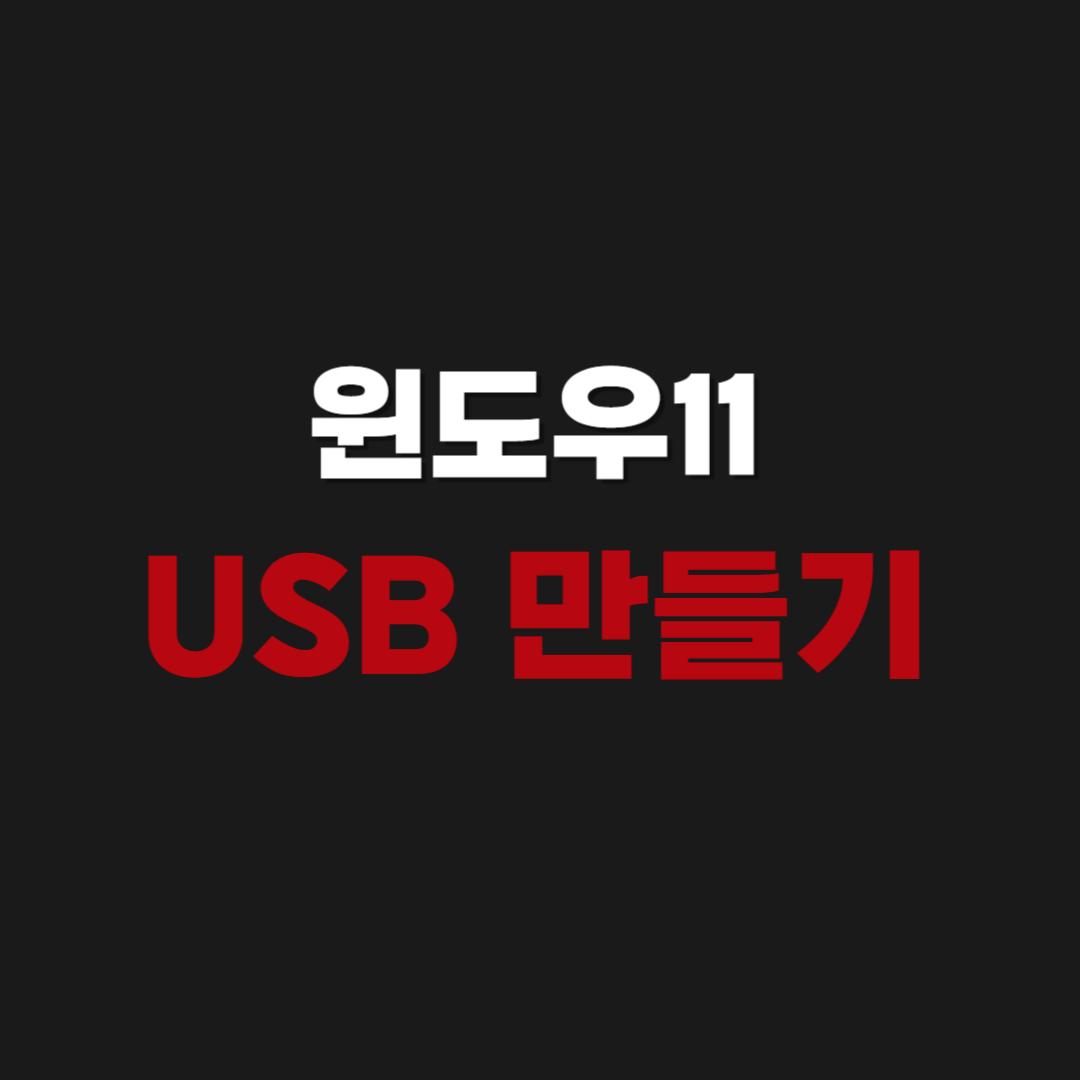 Windows11 윈도우11 설치USB 만들기 설치 방법
