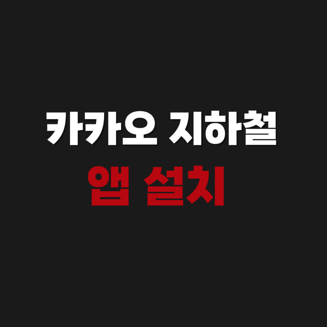 카카오 지하철 앱 설치 깔기 방법