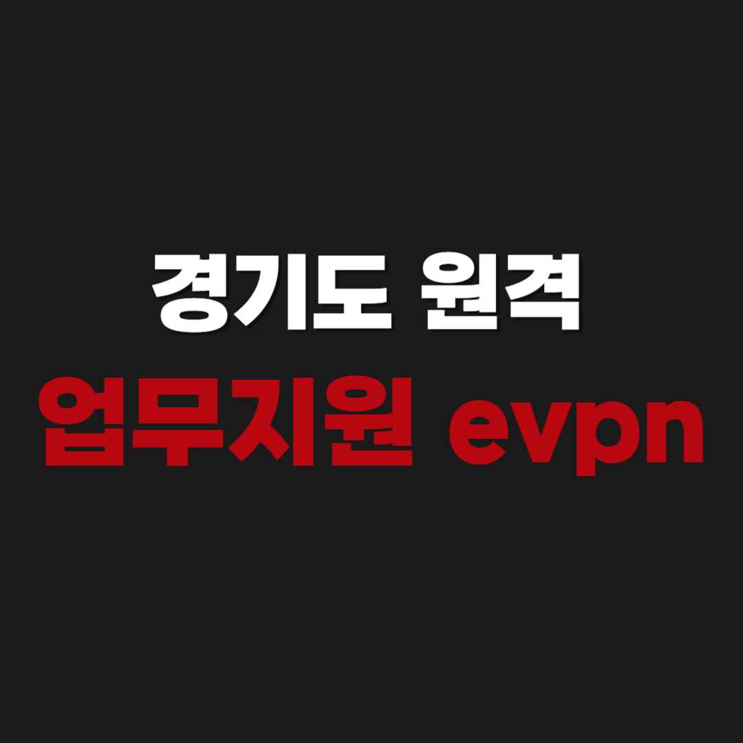 경기도 원격 업무지원 시스템 evpn 접속하기