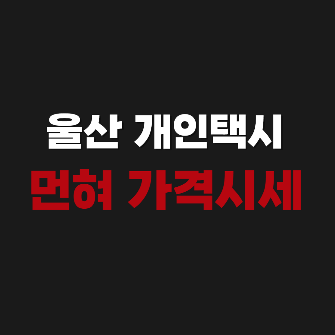 울산 개인택시 면허 가격시세 매매상사 조회 하기