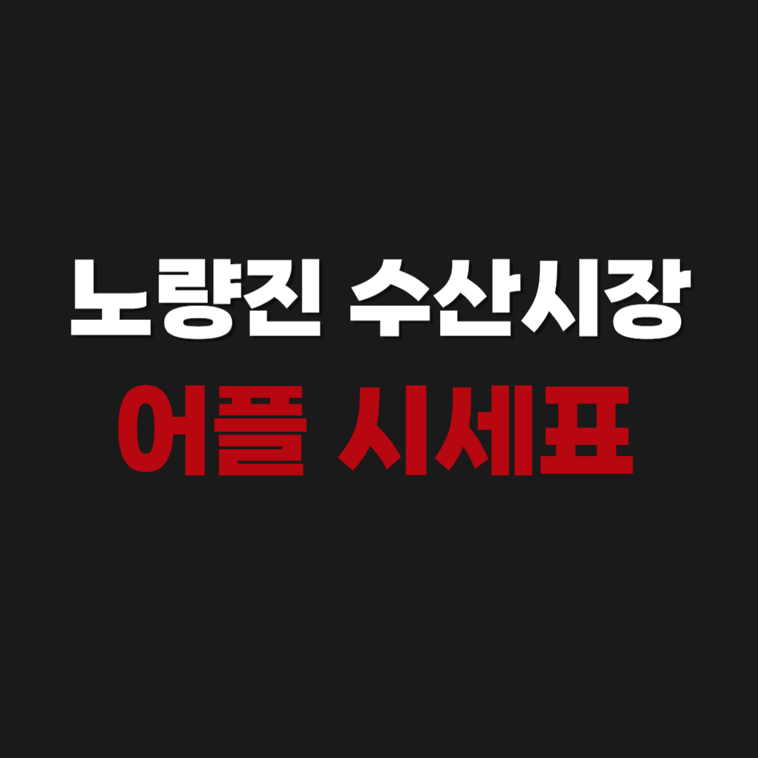 노량진 수산시장 어플 시세표 확인 보는 방법